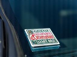 Image representing a vignette clearly visible on a windshield